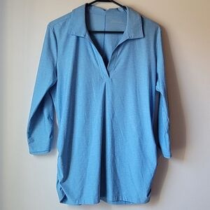 Eddie Bauer Light Blue Tunic Top Size L